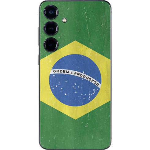 Brazil Flag Distressed Galaxy S25 Skin
